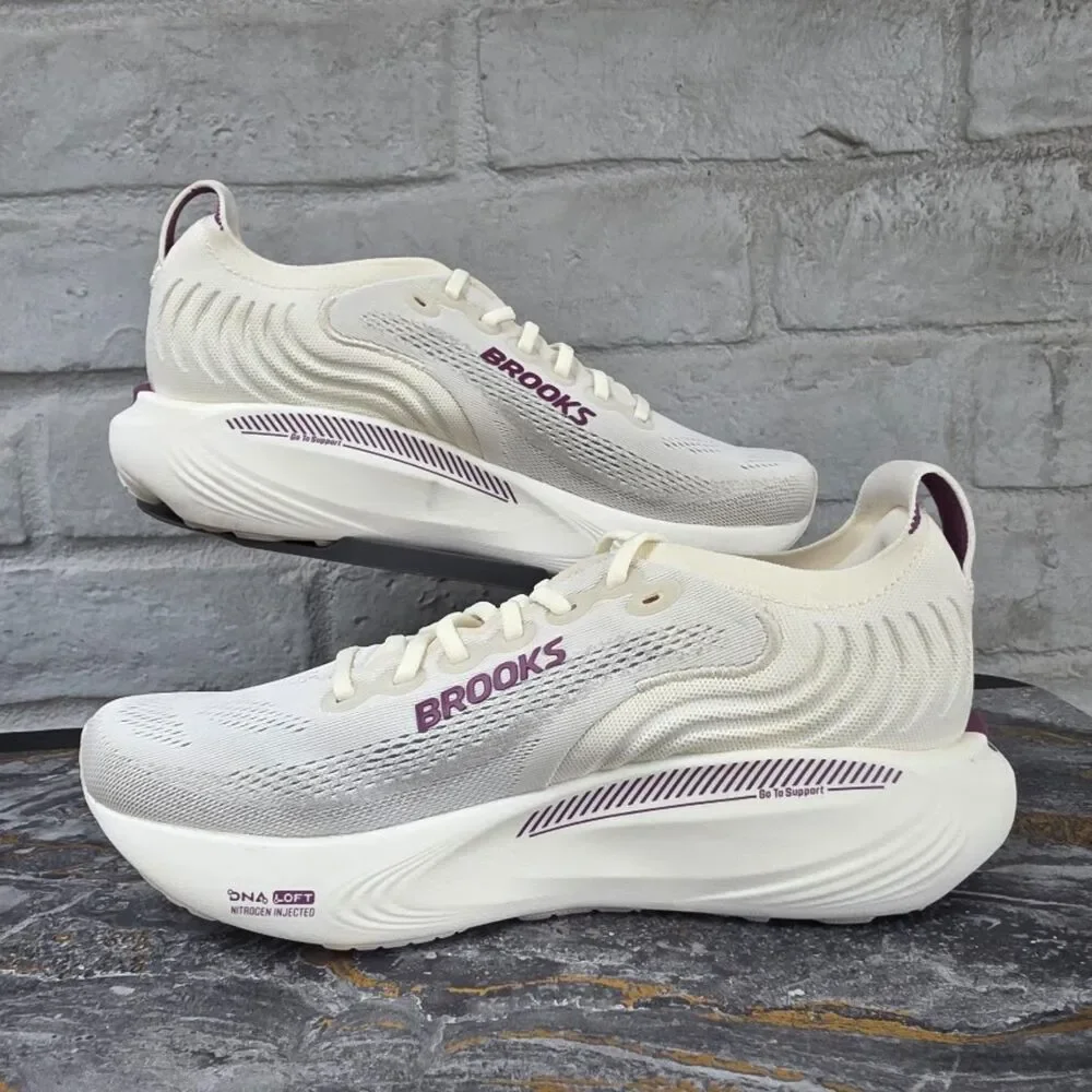 Brooks Adrenaline GTS 25 Coconut Argyle Purple Women's Running Shoes Size 10.5